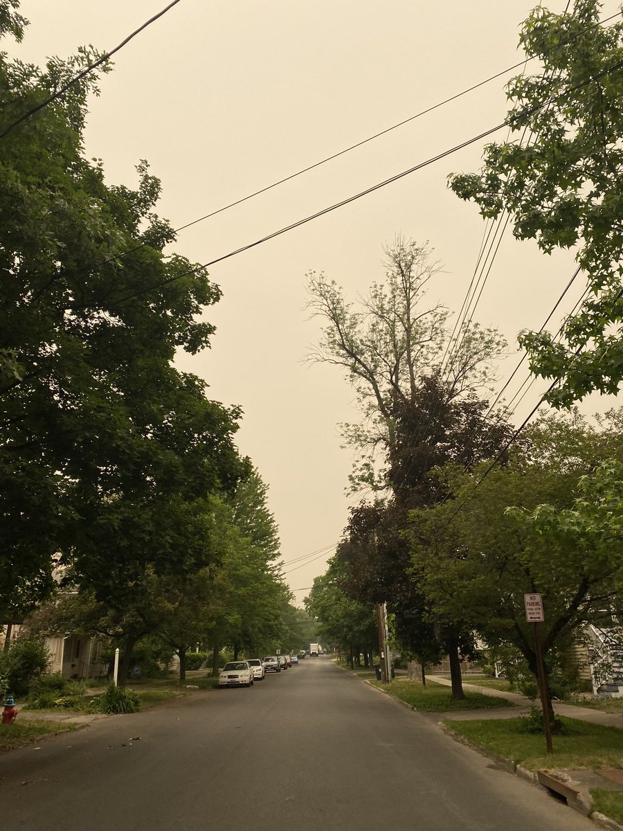 I usually LOVE the smell of campfire, but not like this!

In Ithaca, New York— air quality index currently at 160 and still ticking up thanks to the fires in Quebec. It’s a great day to close the windows and wear a KN95!