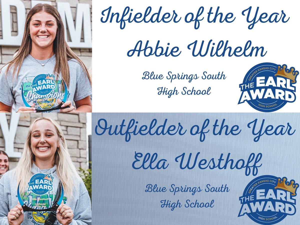 Top Gun Fastpitch (@topgunfastpitch) on Twitter photo Congrats to 2 of our Top Gun athletes who were honored as <a href="/TheEarlAwardKC/">@TheEarlAwards</a> recipients in the Greater Kansas City Area.
<a href="/AbigailWilhel12/">Abigail Wilhelm</a> - Infielder of the Year
<a href="/ellamwest/">Ella Westhoff</a> - Outfielder of the Year
#flyabove
<a href="/BSSJagsSoftball/">๐ฅ Jags Softball ๐ฅ</a> Congrats to 2 of our Top Gun athletes who were honored as <a href="/TheEarlAwardKC/">@TheEarlAwards</a> recipients in the Greater Kansas City Area.
<a href="/AbigailWilhel12/">Abigail Wilhelm</a> - Infielder of the Year
<a href="/ellamwest/">Ella Westhoff</a> - Outfielder of the Year
#flyabove
<a href="/BSSJagsSoftball/">๐ฅ Jags Softball ๐ฅ</a>