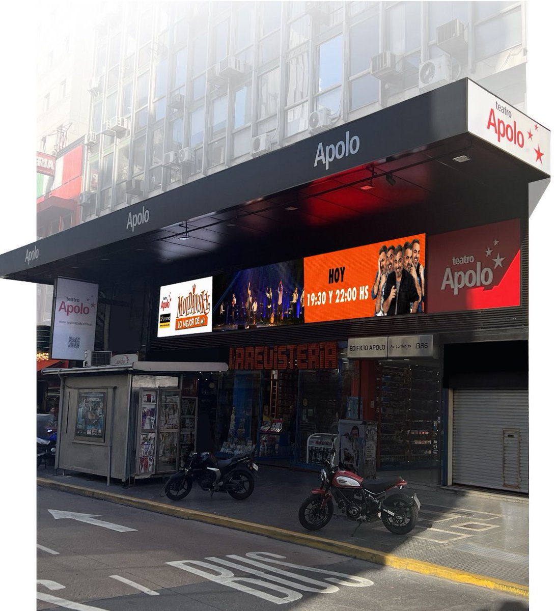 🎭 Ya funcionando la nueva marquesina del teatro Apolo, Av. Corrientes 1372.
Fachada histórica del año 1892 y actualizada en 2023.