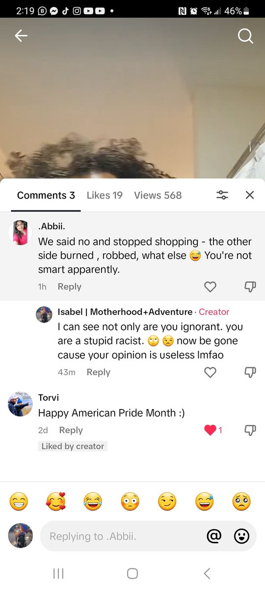 Isabel_lynn_'s tweet photo. This lady is not only a a homophobic, she's a racist and decided to speak about my kids. Now her tiktok is private, of course. Help me find her. 
#exposed #raciestexposed #prideflag #BLM #pride #helpmefindthem https://t.co/cZOsIOJqHx