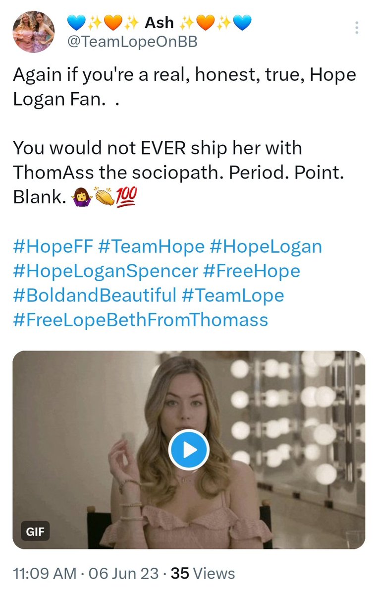 SteffyFQueen's tweet photo. #BoldandBeautiful
I'm so sick of these F*CKING BULLIES/SOAP KARENS!! HOW TF CAN U TELL SOME1 WHO THEY CAN LIKE AND DISLIKE??! SMDH!! LIKE WHO YOU WANT TO LIKE, THAT INCLUDES BROOKE LOGAN! DON'T LET NO ONE TELL WHO YOU CAN & CAN NOT SHIP!! #DAFCK?! Some of y'all need to go outside https://t.co/jNankAQZtl