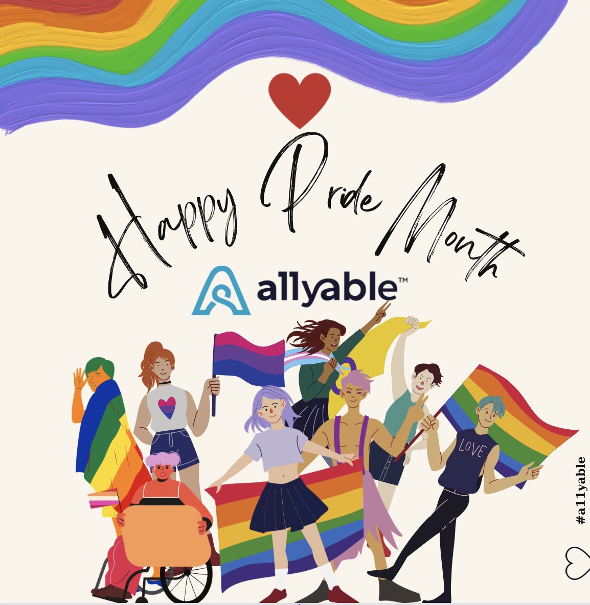 allyable's tweet image. Celebrate digital accessibility and #PrideMonth by fostering inclusivity online! 🌐🌈 #InclusionMatters #AccessibleDesign #a11yable #a11y