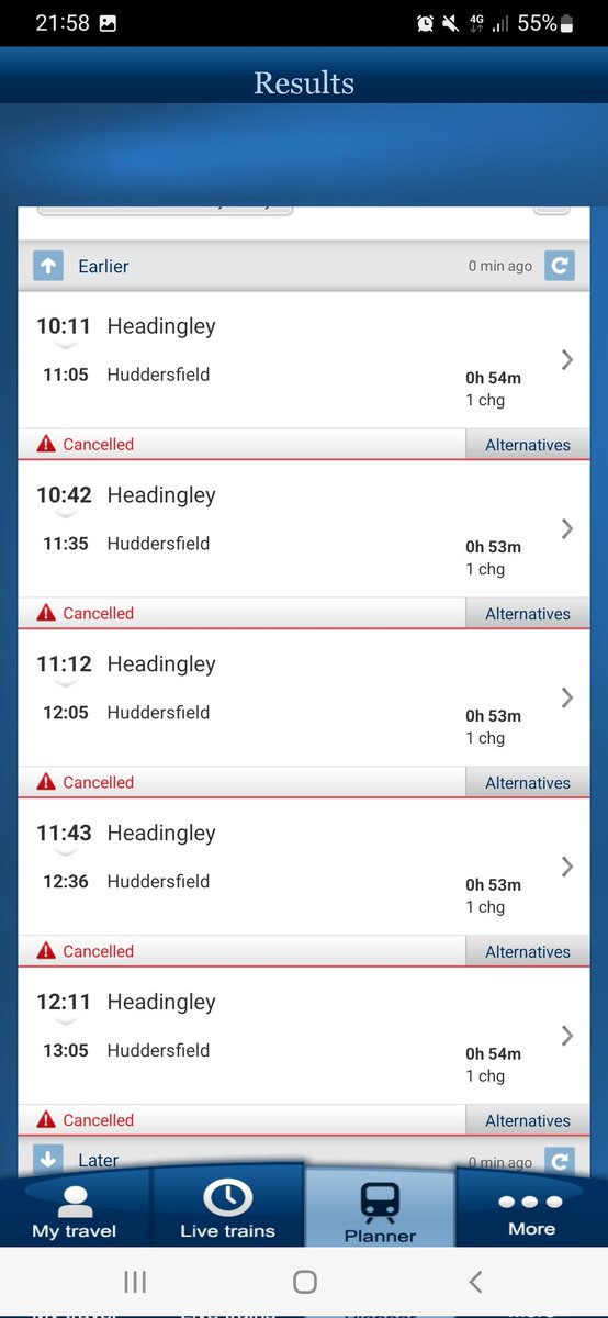 beckybowd's tweet photo. ... And that doesnt include any trains that are cancelled in the morning. How am I meant to rely on the trains to get to work? It's not my local northern trains from Headingley that are cancelled but the #transpennineexpress ones. What an absolute joke. #angrycommuter 2/2 https://t.co/8V0VqxZakE
