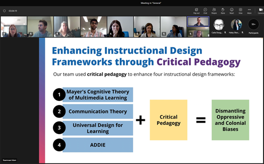 FD_FHS_QueensU's tweet photo. Next presentation from the OPDES team shared how they used Critical Pedagogy for “Actively Dismantling Oppressive and Colonial Biases through Instructional Design for Online Learning Modules” at the 2023 ESP retreat.
#IEDIAA #CriticalPedagogy https://t.co/NajOzaDqA7