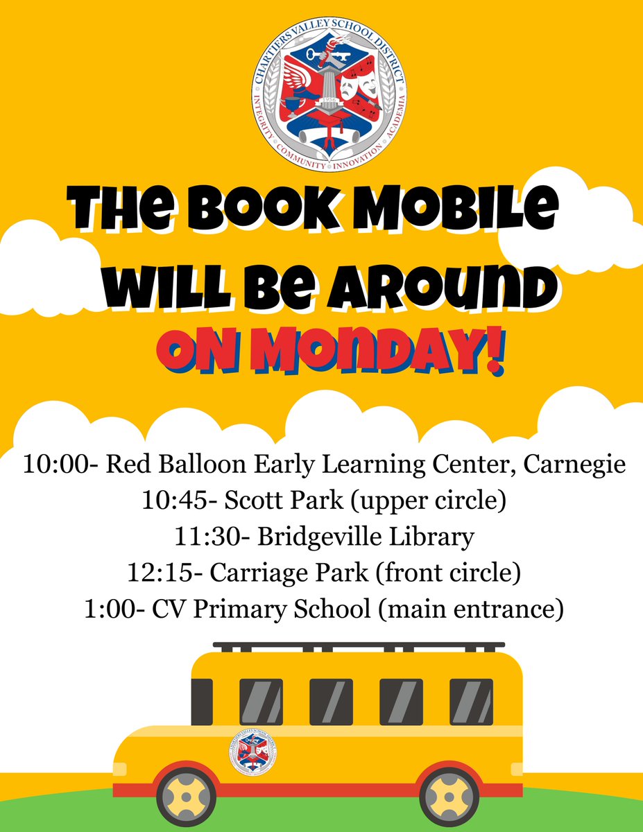 We hope you join us for the Book Mobile on Monday, June 12.