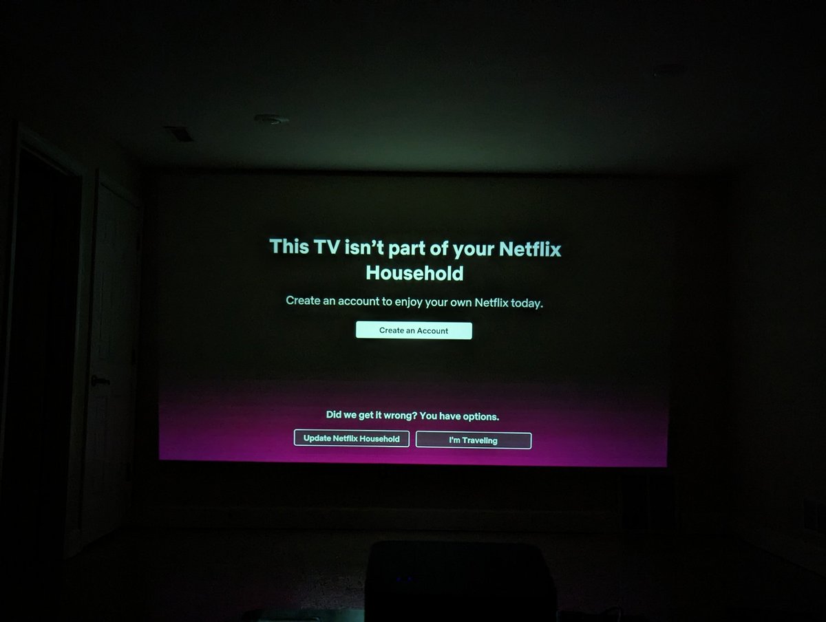 Wow it's fully locked down now and I can't use Netflix at all from my shared family account. We have had this account since 2007 and will be canceling. If you select the I'm traveling option the account holder gets an email and you can temporarily use it  #netflix #cancelnetflix