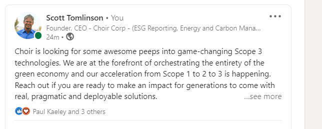 ChoirCorp's tweet photo. As Choir moves into our large Enterprise deployments we are teaming up with amazing organizations for Scope 3! https://t.co/kt2nCvZ9qN