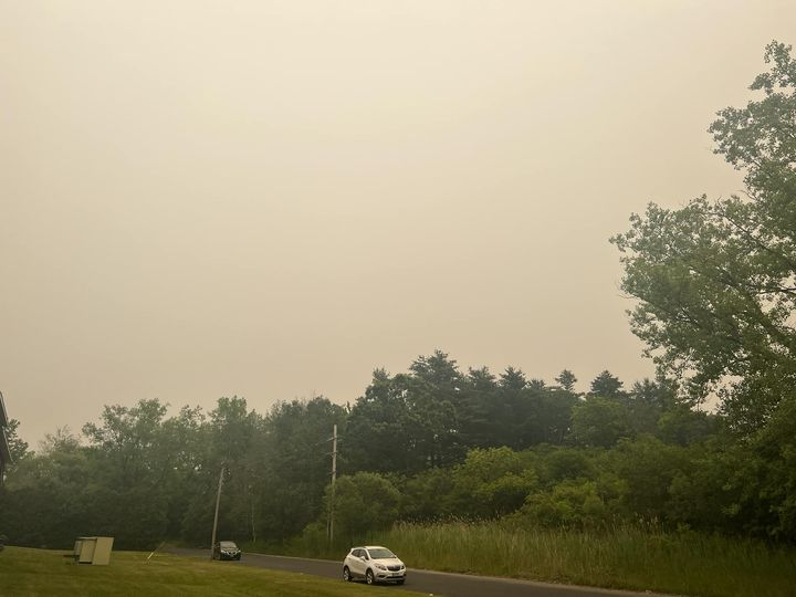 I am looking at a severe thunderstorm to my northeast from Niskayuna in Schenectady County. Pretty much impossible to make out under all of the wildfire smoke. Make sure to keep your First Warning Weather app handy today.