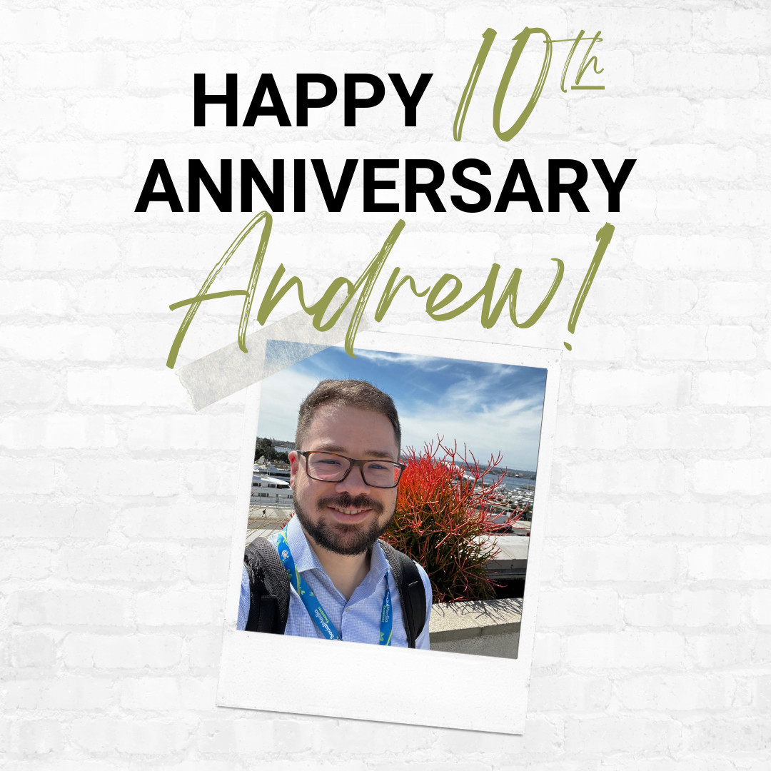 Not bad for starting out as an intern. Congrats, Andrew!