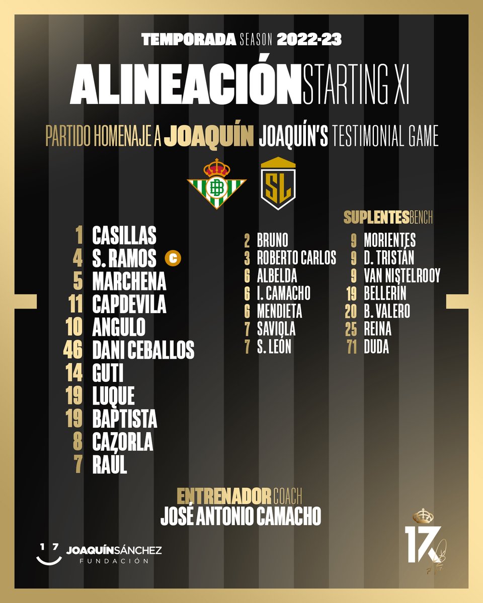 RealBetis_en's tweet photo. 💚🖤💚

The starting eleven of the Legends Team!

#Joaking https://t.co/RbiZULFD3G