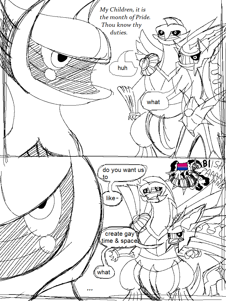 LouiseEchoes's tweet photo. Meanwhile, @ gay dialga &amp; palkia:

#Pokemon https://t.co/2bCP5s5aCO