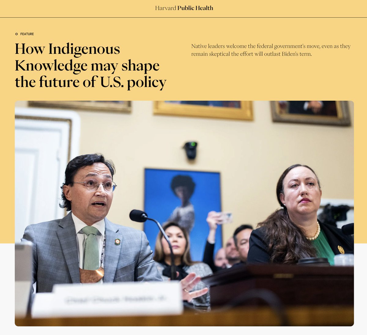 Cherokee Nation (@cherokeenation) on Twitter photo Principal Chief <a href="/ChuckHoskin_Jr/">Chief Chuck Hoskin, Jr.</a> talks with <a href="/PublicHealthMag/">Harvard Public Health magazine</a> about the federal government's recent moves to integrate Indigenous practices and teachings into policies related to #climatechange, #publichealth and more.
🔗 Check this story out ➡️ harvardpublichealth.org/equity/indigen… Principal Chief <a href="/ChuckHoskin_Jr/">Chief Chuck Hoskin, Jr.</a> talks with <a href="/PublicHealthMag/">Harvard Public Health magazine</a> about the federal government's recent moves to integrate Indigenous practices and teachings into policies related to #climatechange, #publichealth and more.
🔗 Check this story out ➡️ harvardpublichealth.org/equity/indigen…