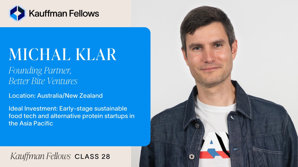 Kauffman Fellows (@kauffmanfellows) on Twitter photo Welcome to Class 28, <a href="/michalklar/">Michal Klar</a>! In addition to founding <a href="/betterbitevc/">Better Bite Ventures</a>, Michal has spent 12yrs in Asia Pacific as an operator & investor. Driven by environmental sustainability, Michal is dedicated to accelerating the alternative protein industry in Asia kauffmanfellows.org/fellows/michal… Welcome to Class 28, <a href="/michalklar/">Michal Klar</a>! In addition to founding <a href="/betterbitevc/">Better Bite Ventures</a>, Michal has spent 12yrs in Asia Pacific as an operator & investor. Driven by environmental sustainability, Michal is dedicated to accelerating the alternative protein industry in Asia kauffmanfellows.org/fellows/michal…