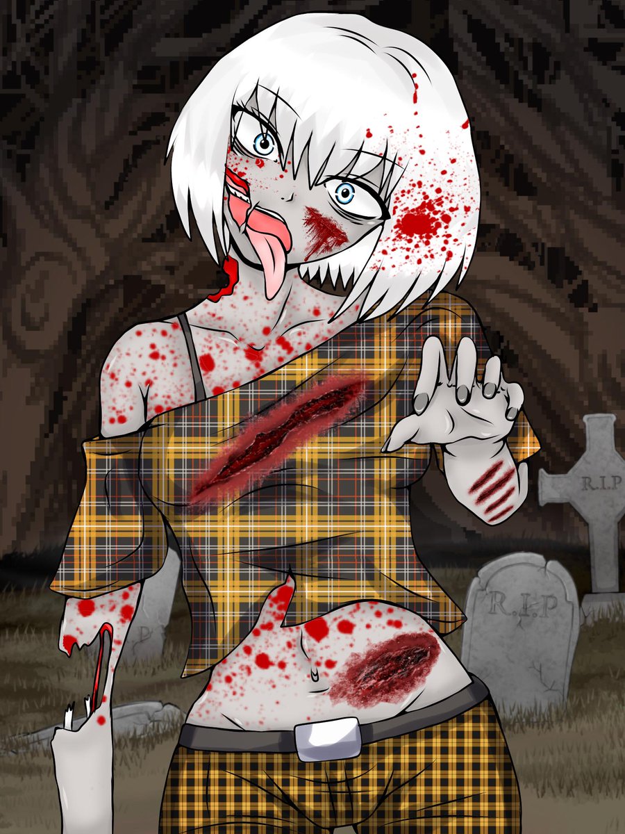 LacieBuncat's tweet photo. I had a dream where witches, zombies and ghost are in constant battle. Previously I posted how the ghost look like. this is how the zombies look like Zombie name Eleanora. #originalcharacter #DigitalArtist #mynewoc #dreamcharacter #myoc  #zombie https://t.co/f3yKjD2gyQ