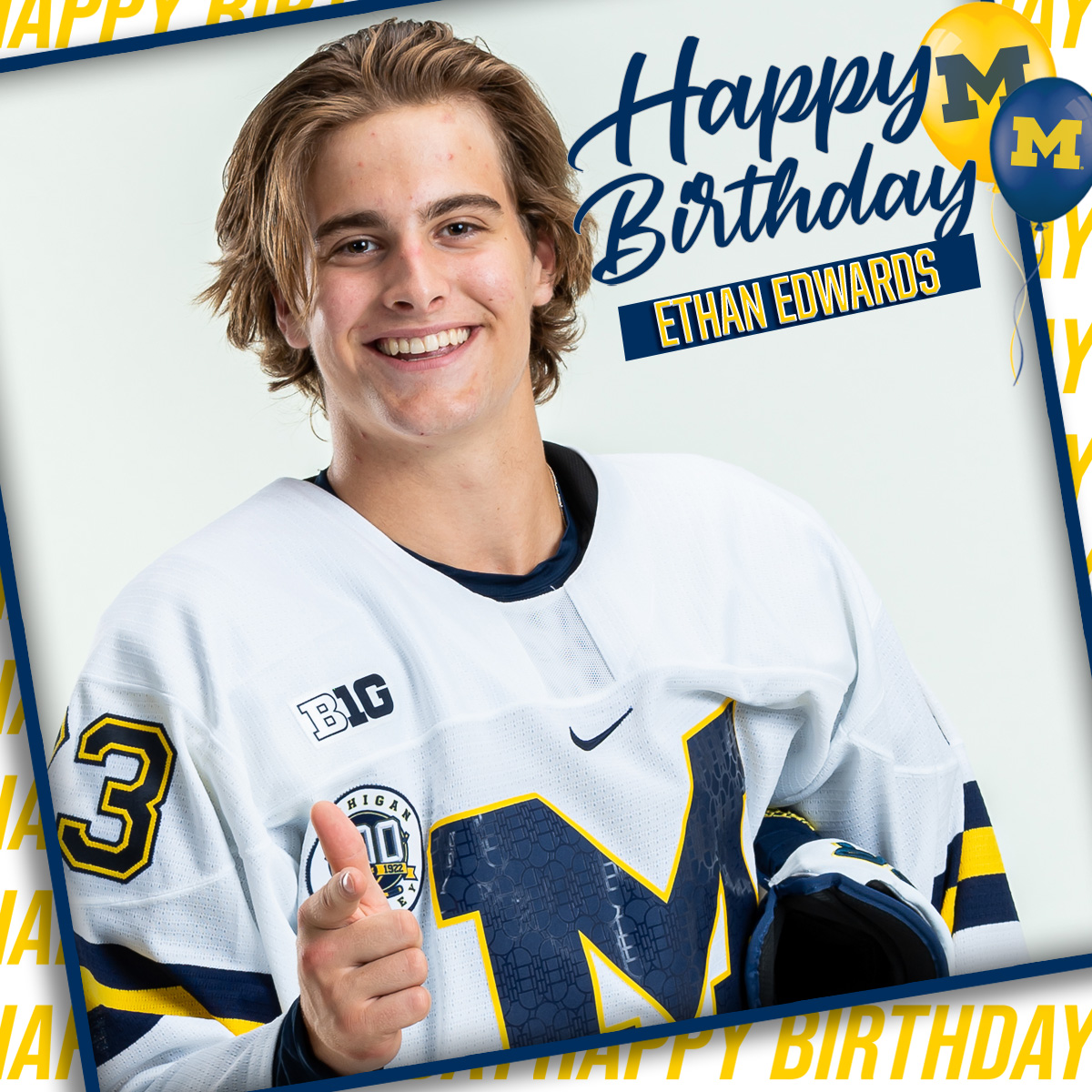 umichhockey's tweet image. Happy Birthday Ethan Edwards!