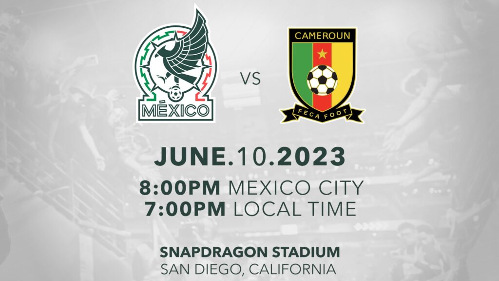 Match amical: #Mexique vs #Cameroun
 Conf de presse vendredi, 18h30, suivie de la reconnaissance du stade Snapdragon de San Diego à 19h00. (15min pour la presse).