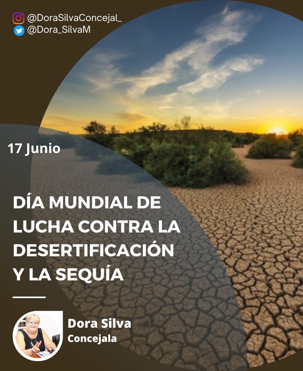 Una oportunidad para recordar la importancia de preservar los ecosistemas terrestres, adoptar prácticas sostenibles de manejo del suelo y el agua, y promover la resiliencia frente a la desertificación y la sequía en todo el mundo.
#SuelosSaludables
#DoraSilvaConcejala