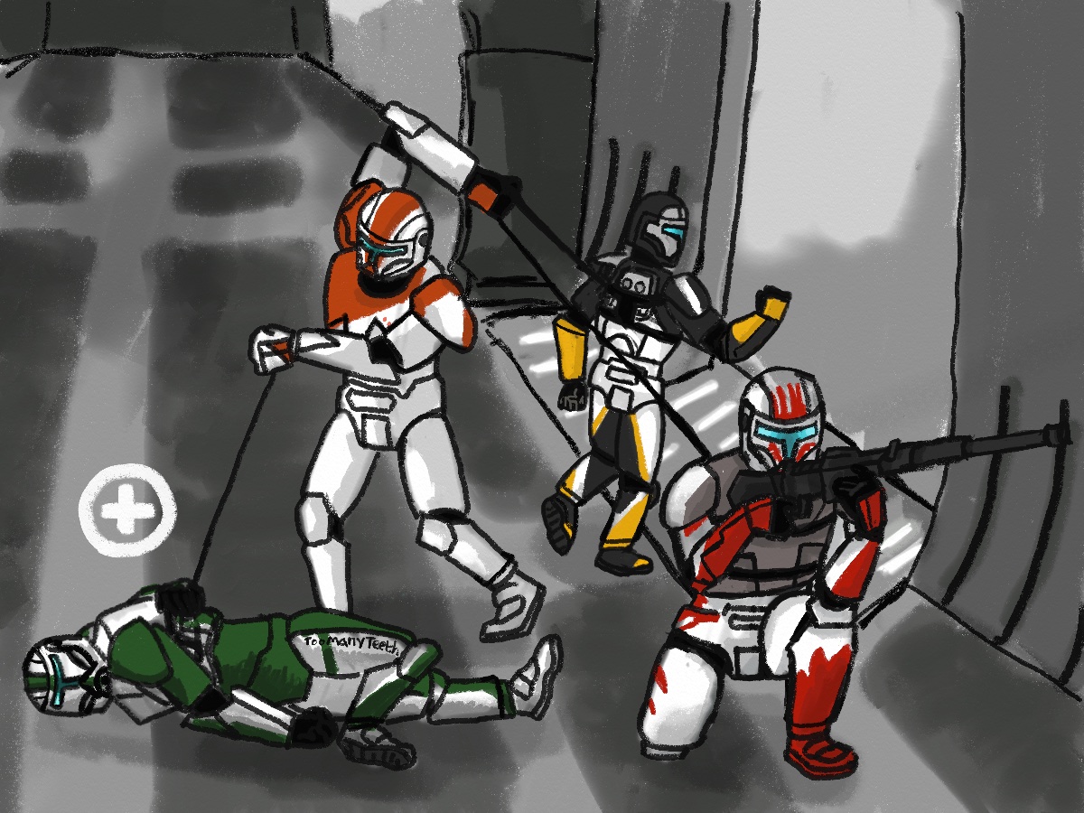 RexSuplex's tweet image. Poor Boss having to babysit these unruly kids!!!
#DeltaSquad #RepublicCommandos #StarWars