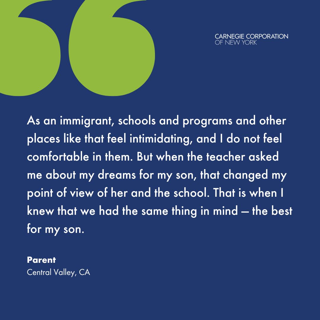 GO Public Schools Oakland Advocates (@gopublicschools) on Twitter photo This new <a href="/carnegiecorp/">Carnegie Corporation of New York</a> report offers recommendations for engaging immigrant and multilingual families as true partners in their children’s learning. #FamilyEngagement
Check it out: carnegie.io/45ukI0T This new <a href="/carnegiecorp/">Carnegie Corporation of New York</a> report offers recommendations for engaging immigrant and multilingual families as true partners in their children’s learning. #FamilyEngagement
Check it out: carnegie.io/45ukI0T