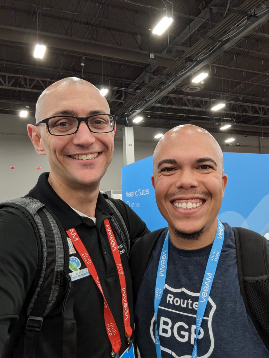 FINALLY got to meet @Dayvee87 at #CiscoLive! @artofneteng @CiscoLive #BaldIsBeautiful