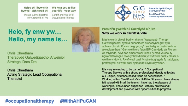 So, what makes working for
<a href="/CAVocctherapy/">Cardiff and Vale UHB Occupational Therapy Service</a>
<a href="/CV_UHB/">Cardiff and Vale University Health Board</a>
so great?  Our strong professional identity?  beta.jobs.nhs.uk/candidate/joba… 
Please RT or DM for more information.