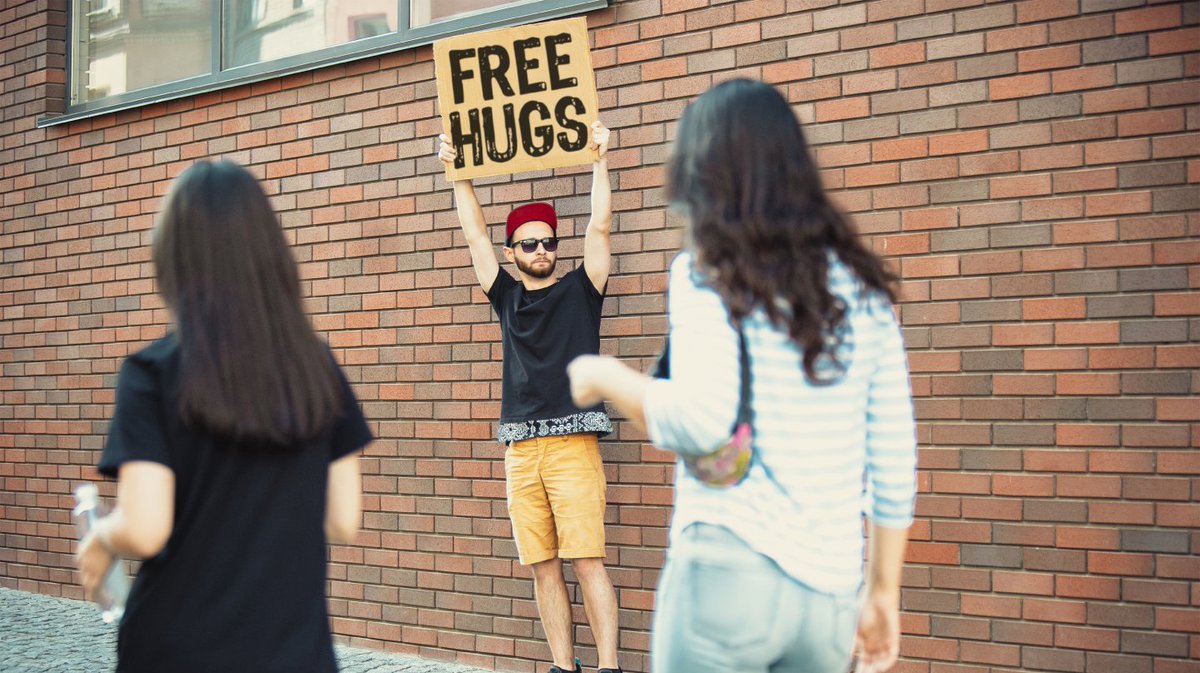 Uh Oh! Your Ex Now One Of Those People With 'FREE HUGS' Sign (bit.ly/3Nf92rD)