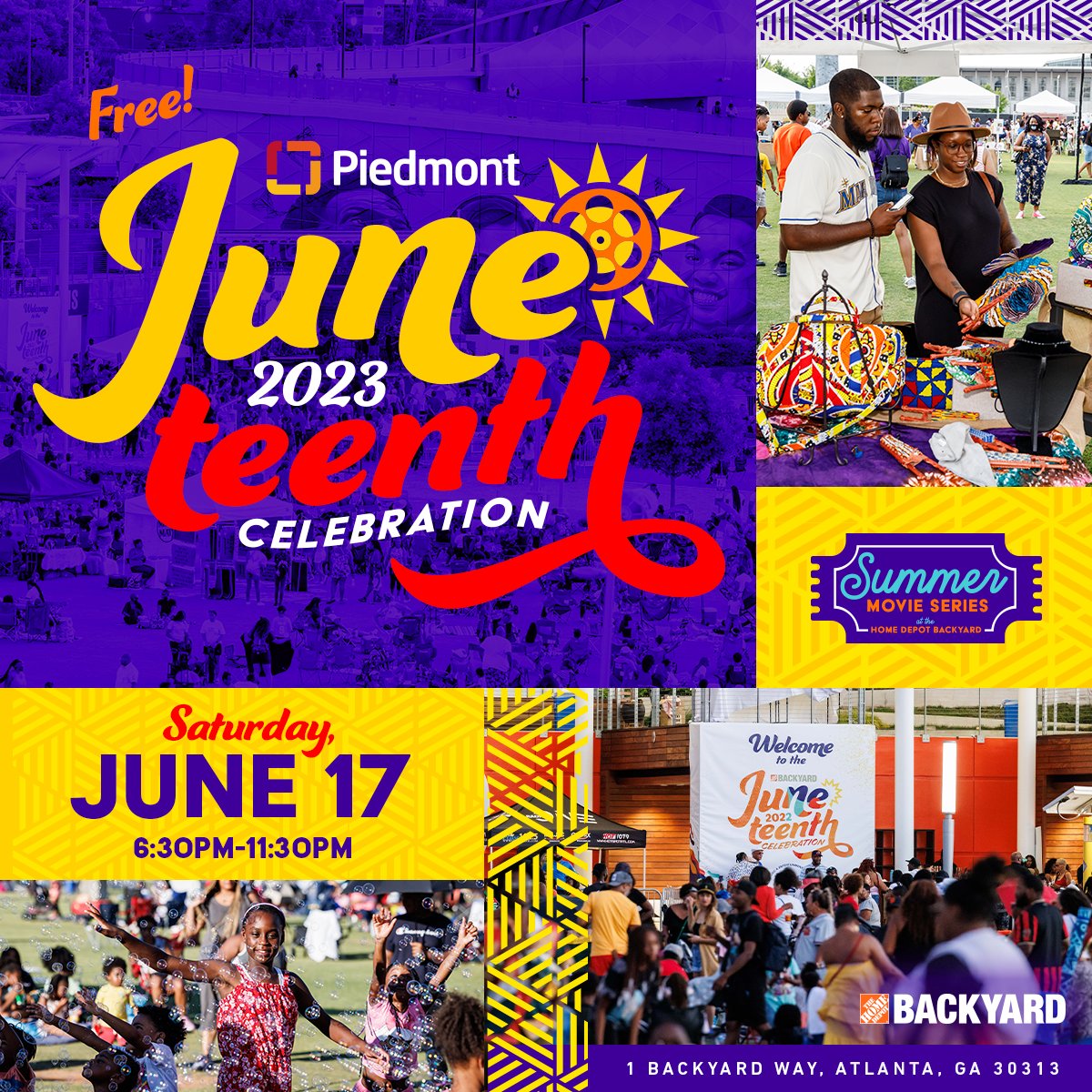 mygpb's tweet image. Join us and the Home Depot Backyard as they kick off the Piedmont Summer Movie Series with a Juneteenth Celebration on June 17! Featuring a movie on the lawn, a laser light show, family activities, and more, sign up now: bit.ly/3oVqDeT #BestBackyard @thdbackyard