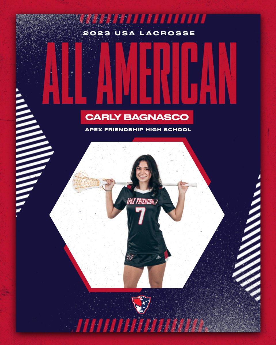 Congratulations to junior Carly Bagnasco for being named a USA Lacrosse All American.  She is the first USA Lacrosse All American from AFHS! We are so proud of you Carly! <a href="/afpatathletics/">Apex Friendship High School Athletics</a>