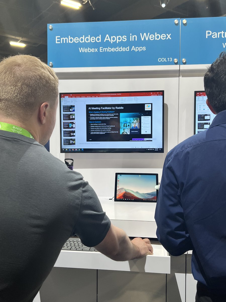 Powerful partnerships power #hybridwork. That's why we're at #CiscoLive as part of the <a href="/Webex/">Webex</a> Integrations Partner Ecosystem! Stop by the Webex Integration booth (#5334 in the Collaboration Showcase) for a demo of our AI Facilitator app. #AI #Collaboration #WebexAppHub