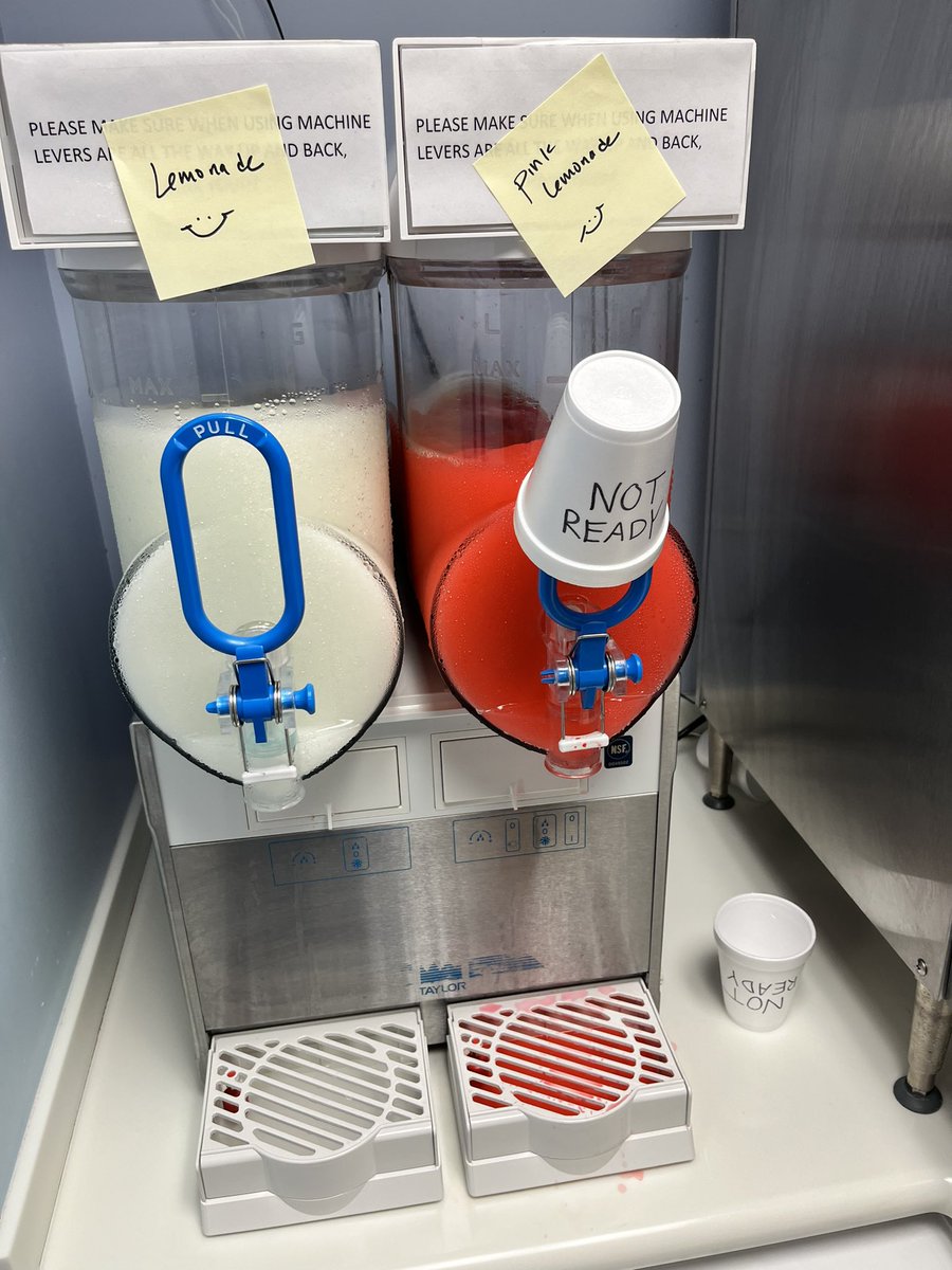 DavidHershMD's tweet image. Some days just aren’t your day. My heart sank when I saw the “Not Ready” sign as I was coming out of the OR…  @ctchildrens #pinklemonade #slushie