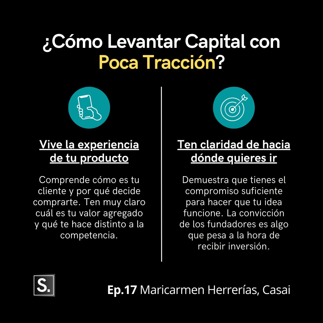 startupeable's tweet photo. No siempre necesitas mucha tracción para recibir inversión 💵
Tener claros estos dos aspectos pesan mucho en la decisión de los inversionistas:
🎧 Escucha más consejos de Maricarmen Herrerías, COO de Casai 👉 https://t.co/2O6QgzSCwJ
#startupeable #podcast #inversionistas https://t.co/Vw9VXBtFjc