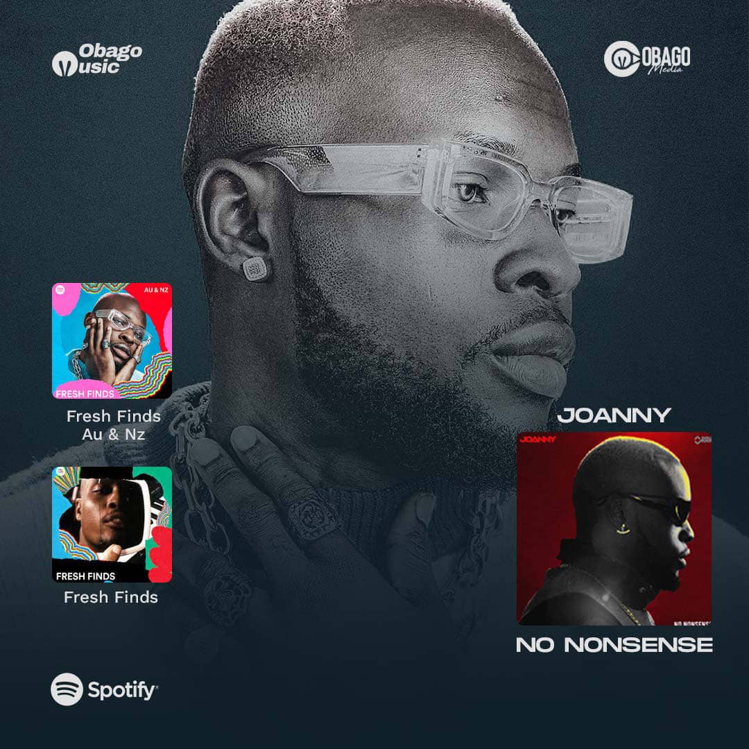 obagomusic's tweet photo. @JoannyMusic has been made cover for #FreshFinds on  spotify Au&amp;Nz
Favorite editorial playlists on Audiomack, Boomplay &amp; Spotify Music. Having over 15k streams on the very first week just on Spotify. 

Super proud of every1 involved in this milestone. It’s raining “No Nonsense”. https://t.co/QTpqXpHEux