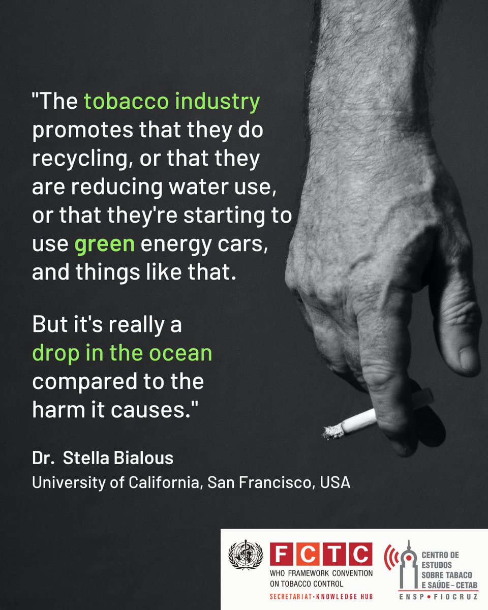 Check out our latest #podcast episode to learn more:

🎧 podcasters.spotify.com/pod/show/who-f…

#WHOFCTC #FCTC_Art_18 #greenwashing #tobaccoindustry #environment #notobacco