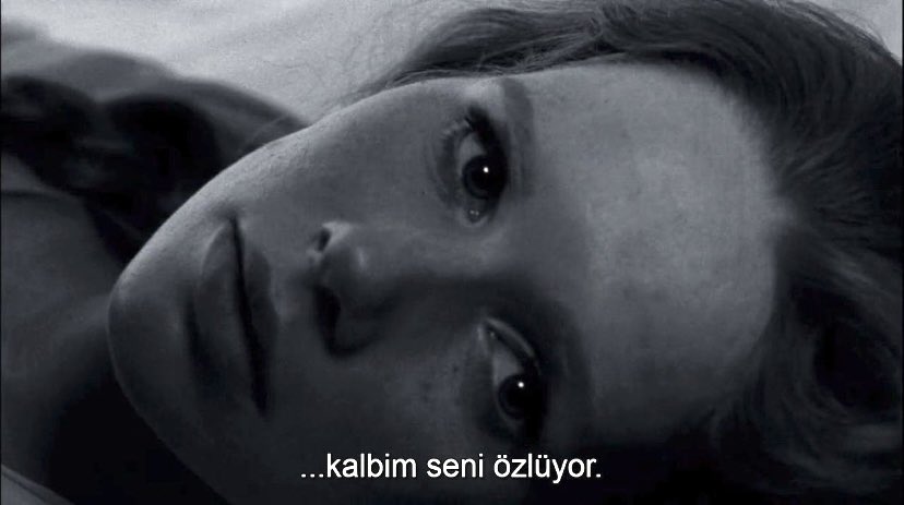 « sen her yerdesin. pencereye karşı ışıkta, banyo kapısında, yatağın üzerinde, sandalyede. seni cam duvarın öbür tarafında görmek acı veriyor. seninle bağ kurmayı diliyorum. kalbim seni özlemekte, sanki bedenimde hiç derim kalmamış gibi. »