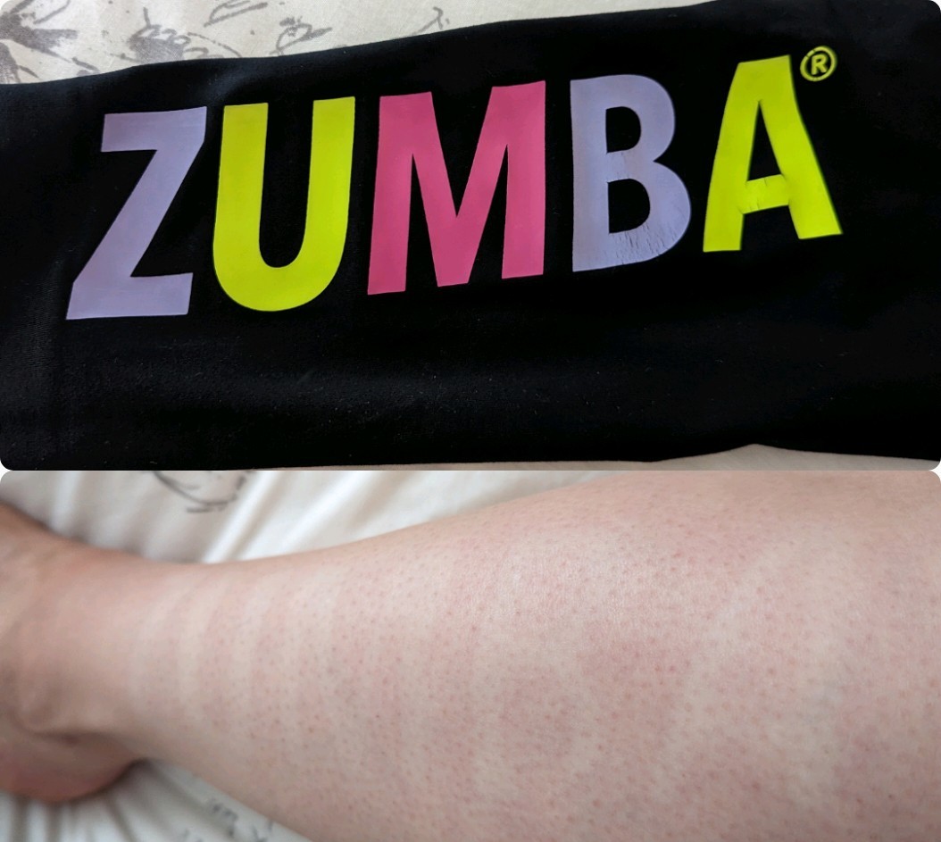 VixG's tweet image. After 2 classes my @zumba leggings left an imprint on my lower leg 🙈😂 #instructorproblems