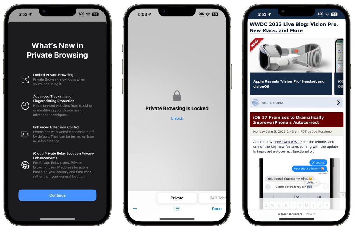 CerfiaFR's tweet photo. 📱 FLASH I #IOS17 ajoutera la vérification Face ID (ou mdp) pour pouvoir accéder à la navigation privée sur #Safari. 

👉 Cela signifie que quelqu’un ayant accès à votre téléphone déverrouillé ne pourra pas accéder à votre navigation privée. https://t.co/Sxj6SpcKAt
