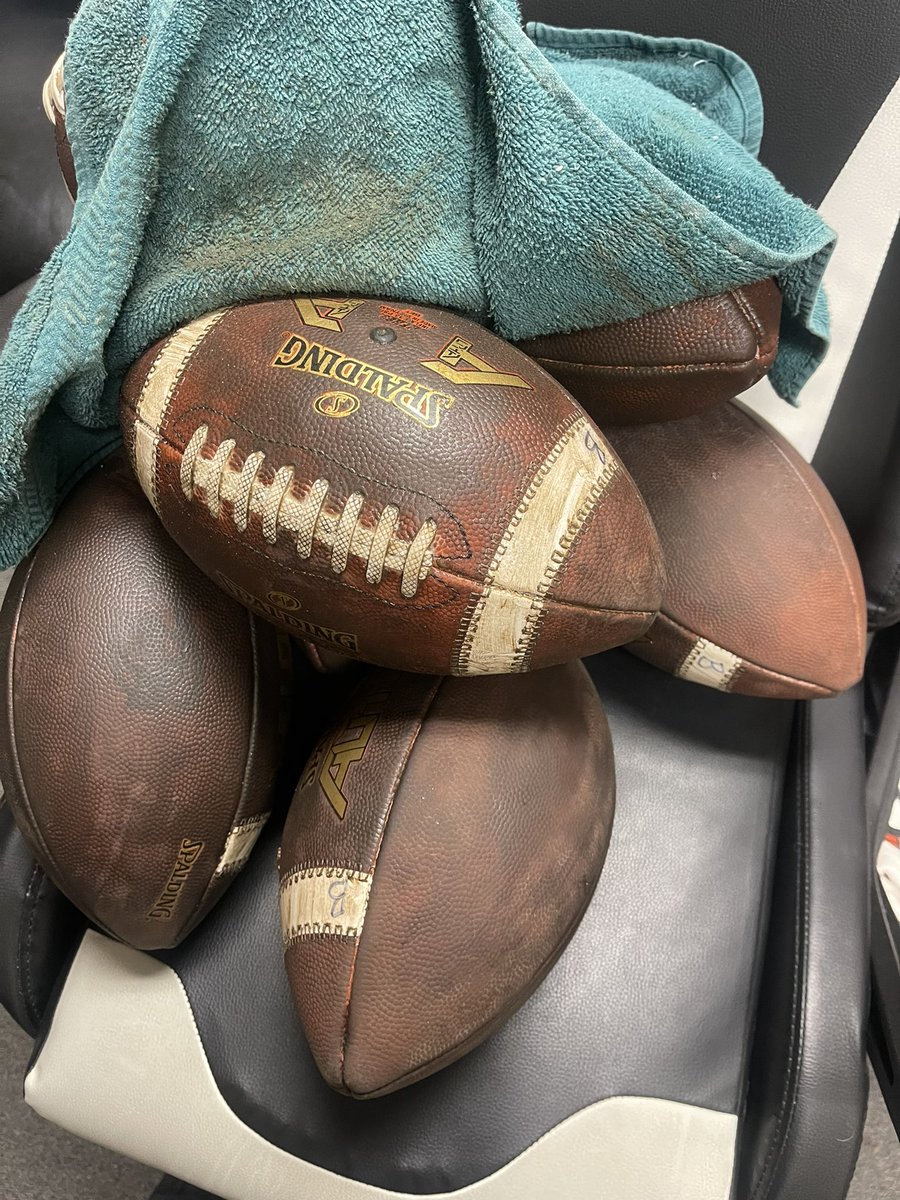 KYQBP's tweet photo. Here is some of the work we’ve done with our own footballs to break them in and make them game ready. https://t.co/9TazBVieJl