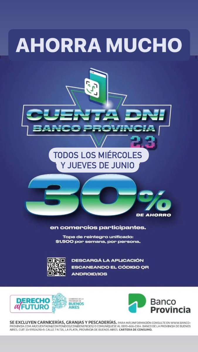 casa_pbd's tweet photo. Te lo decimos hoy para que ya lo tengas en cuenta! DESCUENTO CON CUENTA DNI 👏🏼 https://t.co/QYGRBYJND7
