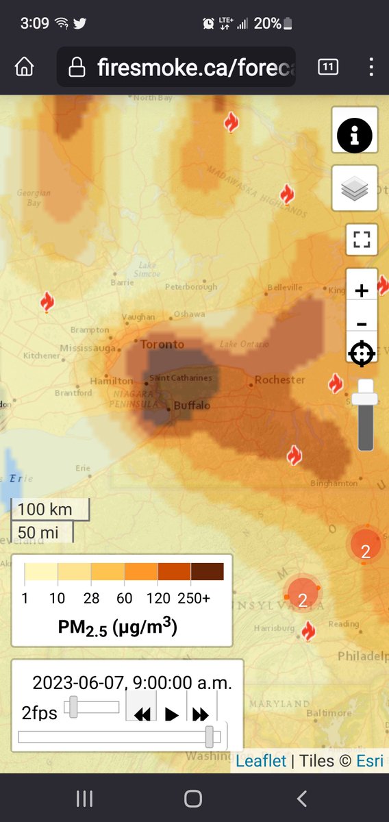 STORM WATCH Lake Erie on Twitter "Wildfire smoke forecast for East