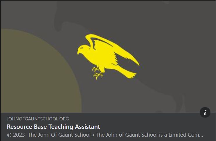 We are now looking to recruit Teaching Assistants for our new Resource Base Provision due to open in September.  johnofgauntschool.org/our-school/vac…
#TAs #SEN #SEND #Jobs #Vacancies