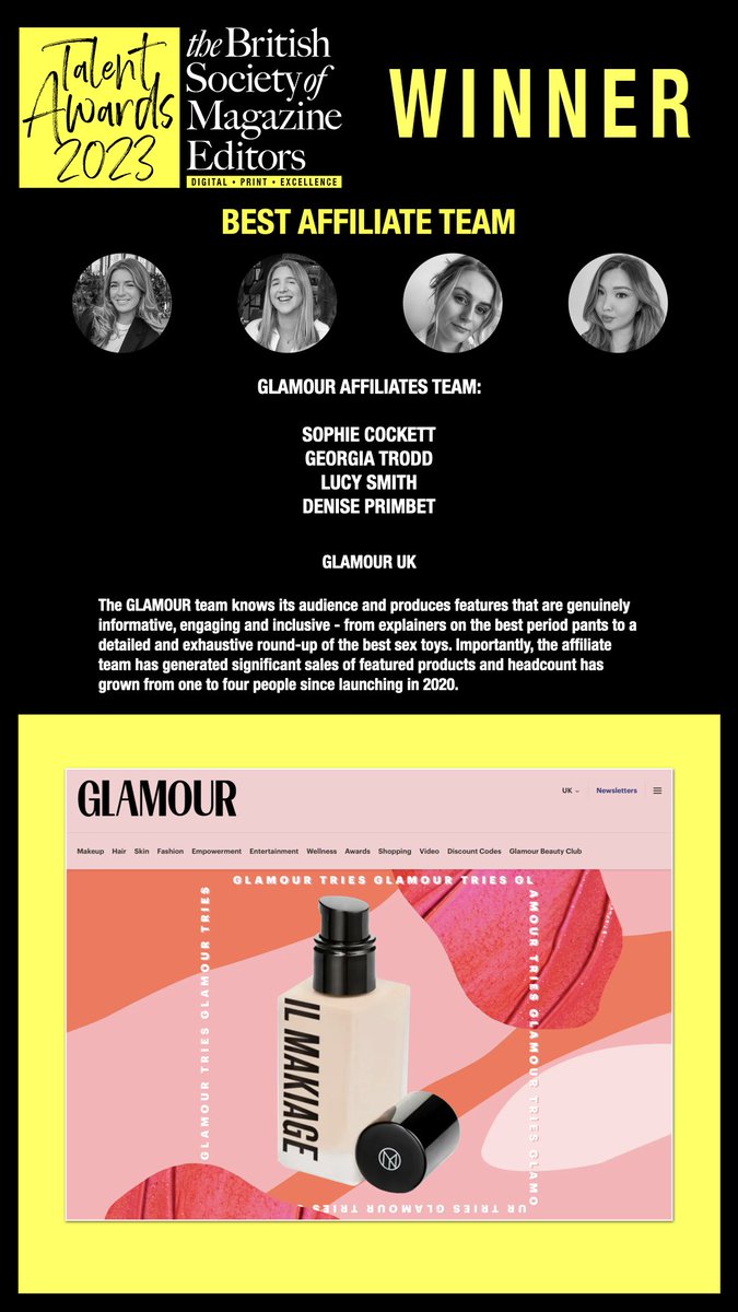 bsmeinfo's tweet photo. Congratulations✨ @GlamourMagUK #BSMETalentAwards2023 https://t.co/0ygjO9oUcd