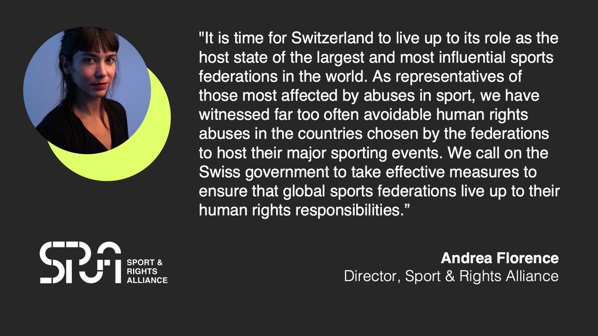 🚨 68% of the Swiss population believe human rights must be a key criterion when awarding sporting events such as the <a href="/Olympics/">The Olympic Games</a> or <a href="/FIFAWorldCup/">FIFA World Cup</a>, according to a poll conducted by YouGov + <a href="/amnesty/">Amnesty International</a>.

Learn why we're asking Switzerland to step up 👇
sportandrightsalliance.org/switzerland-pa…