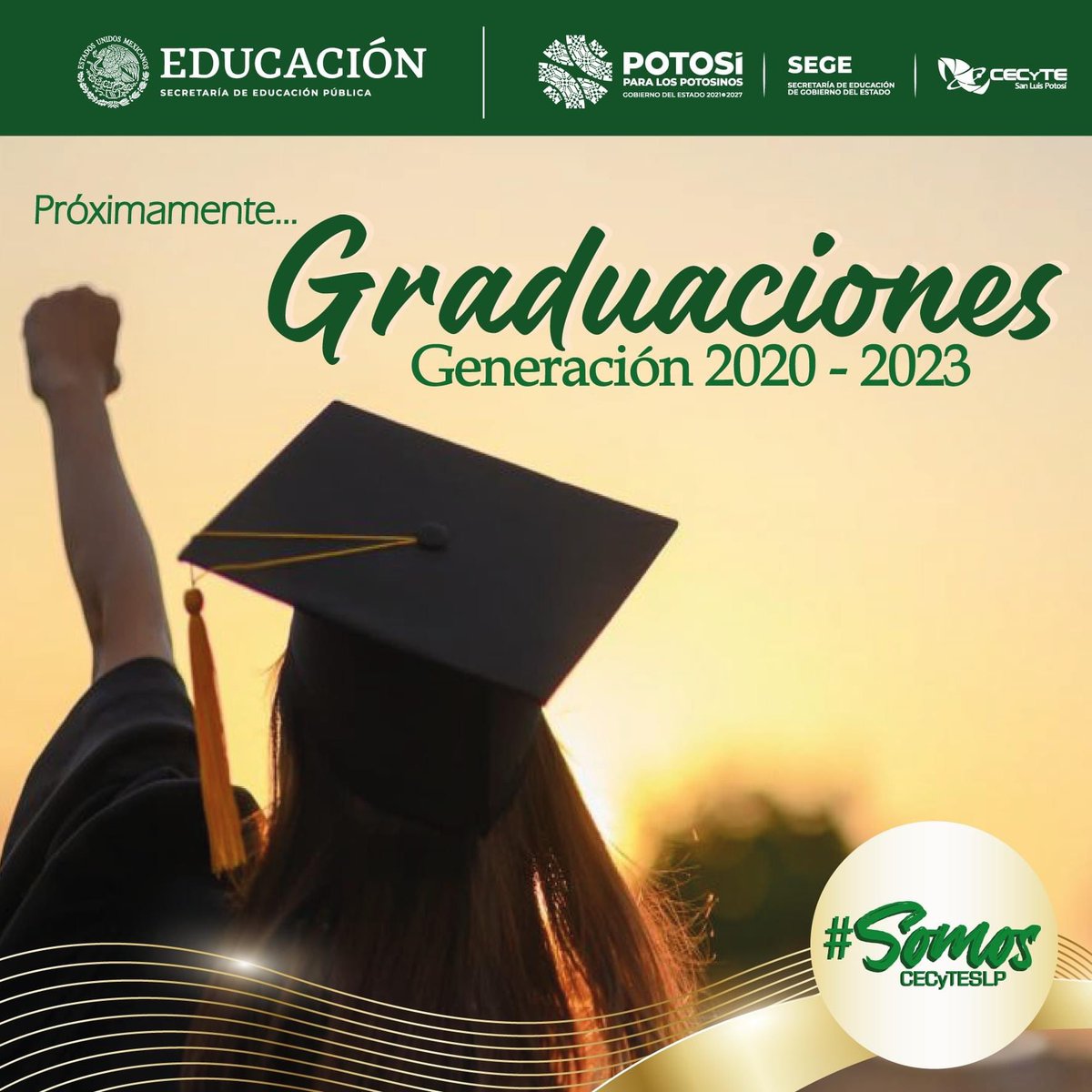 ¡Estamos próximos a iniciar con la temporada de Graduaciones de la Generación 2020 - 2023 de CECyTESLP y eso nos tiene muy emocionados!

#SomosCECyTE
#somoscecyteslp