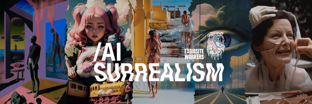 𝗗𝗶𝘀𝗰𝗼𝘃𝗲𝗿 𝗺𝗼𝗿𝗲 about #AISurrealism artists, collection & exhibit:

🗞 exquisiteworkers.medium.com/ai-surrealism-…

𝗖𝗼𝗹𝗹𝗲𝗰𝘁 your favorite #AIart on ▲●■:

🌐  foundation.app/world/ai-surre…

❤️ From #exquisiteworkers, 3🎂s with you!

(21/21)