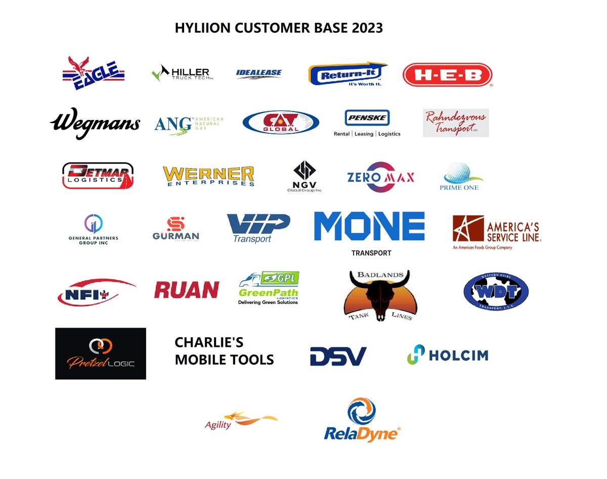 I have put together logos of currently known @Hyliion customer base
