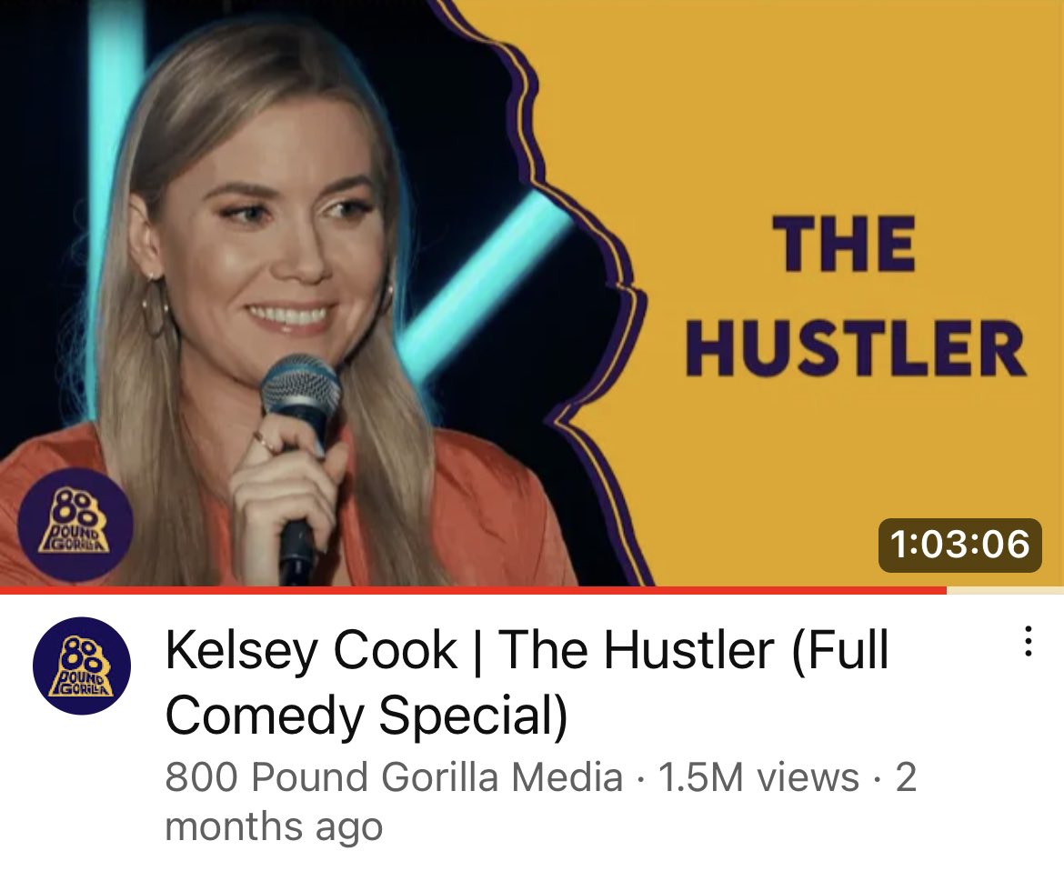 The Hustler just hit 1.5 million views on YouTube!! 🥳 can’t thank you guys enough for watching and sharing it around. Check it out here and grab some tour tickets: kelseycook.com