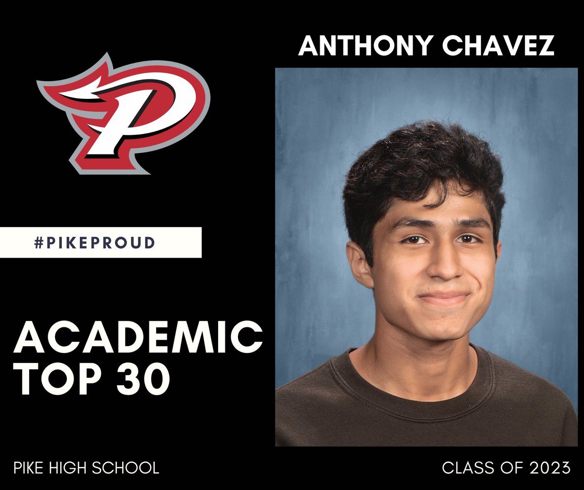 Anthony Chavez plans to study Computer Science in preparation for a career as a Software Engineer. Anthony selected Justin Smith as his honored educator.
#PikeProud #PikeFamily #PikeExcellence https://t.co/eDuM8vpGmk