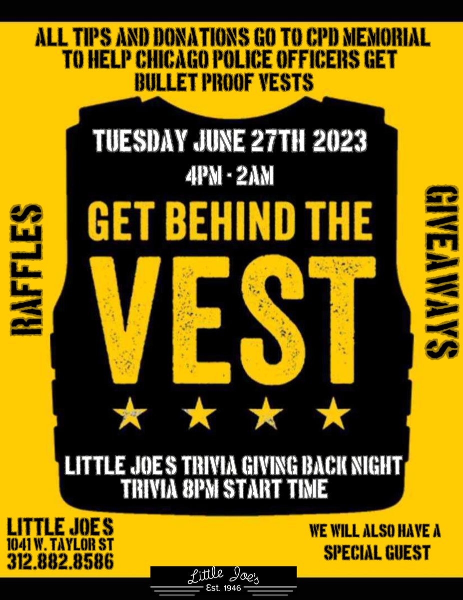 WE have a great night in store - Chris Chelios will be here - Danny Golden will be here - A bunch of great prizes to be raffled off for the cause.
If you would like to purchase tickets for the raffle remotely email us at littlejoesinfo@gmail.com
<a href="/filming_chicago/">Filming in Chicago</a> 
<a href="/UMChicago/">UrbanMatter Chicago</a>