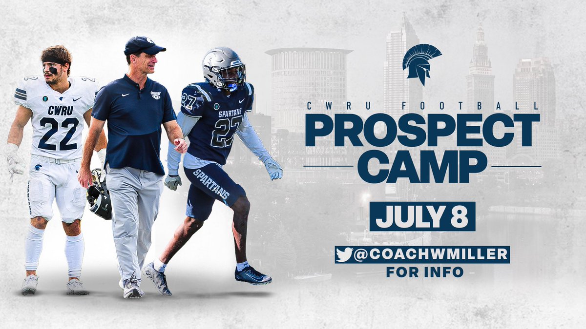 Register for the 2023 CWRU Prospect Camp! 📆: Saturday, July 8th ⏰: 9AM - 12PM 📍: DiSanto Field Reach out to @CoachWMiller for registration info.