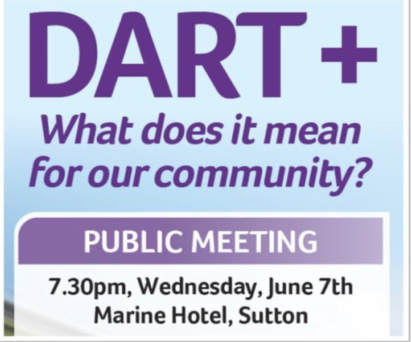 ⚠️ Final reminder ⚠️ Wednesday 7 June. I will be hosting a public meeting with @OCallaghanCian at the Marine Hotel Sutton where we will be discussing the proposed changes to DART services in our area. These changes will impact walkers, cyclists bus & DART users. Pls join us.